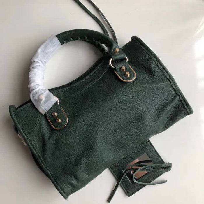 BALENCIAG巴黎世家 義大利進口頂級山羊皮 小金釘 深灰色 手提肩背斜挎包  BL1606